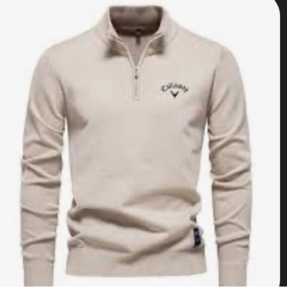 Callaway Men's Golf 1/4
Zip Tan Sweater Men’s Size XL